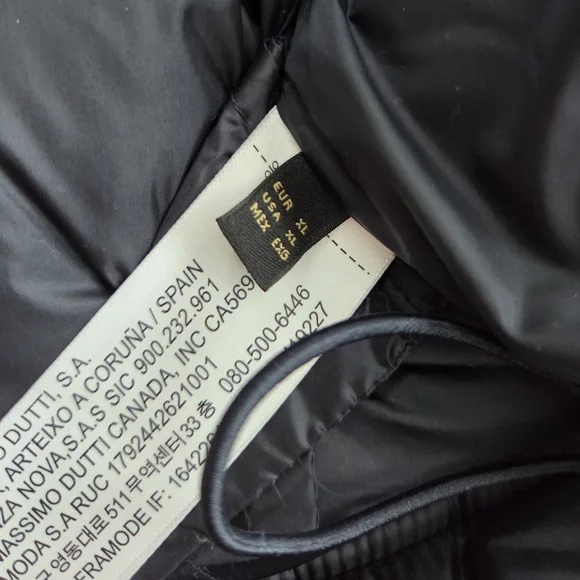 NWT - Massimo Dutti Women's Water Repellent Metallic Puffer Jacket - Size XL - Picture 13 of 15